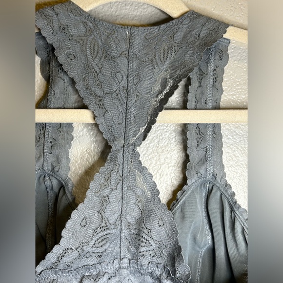 Free People Intimatly Galloon Lace Racerback Bralette Graphite Gray Size XS - Picture 6 of 8